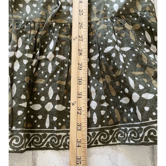 Velvet by Graham & Spencer Katarina Hunter Green Printed Boho Dress Pockets S - Picture 6 of 13